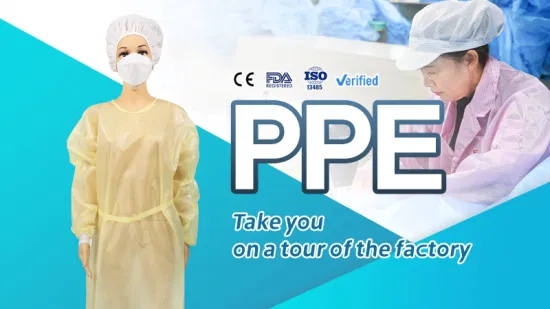 Vestidos SMS Bata China PPE Aislamiento Ropa protectora médica desechable